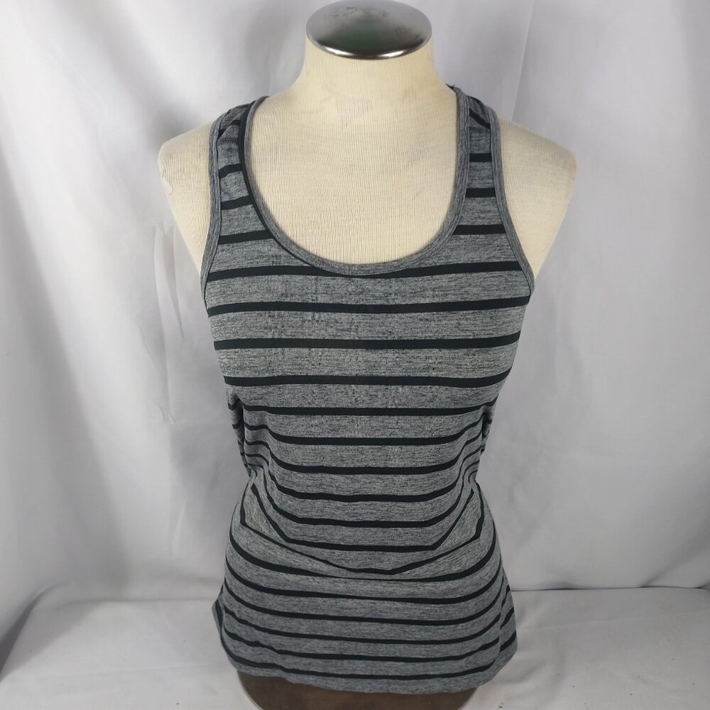 Champions C9 Women's Tank Top Muscle Tee Gray/Black Stripes Size Small